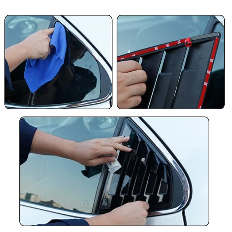 for Toyota Camry 2018 2019 2020 2021 2022 2023 2024 Rear Side Window Louver Decorate Cover Rear Air Vent Window Louvers Blinds Covers Auto Accessories (Matte Black) Hoarse black