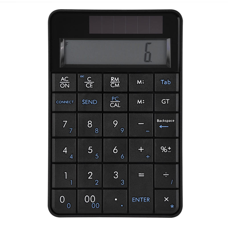 MC-56AG 2 in 1 Numeric Keypad & Calculator, 29 Keys Mini 2.4G USB Calculator with LCD Display, Switch by Pressing PCCal, Ideal for Office, Black