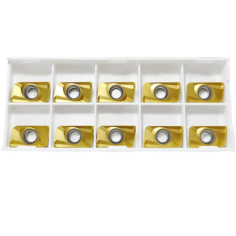 HEME Industrial Tools APKT1604 TiN Coated Carbide Inserts for Machining Steel, 10 Pcs Set, 0056-1604x10 APKT160408 For Steel Cutting