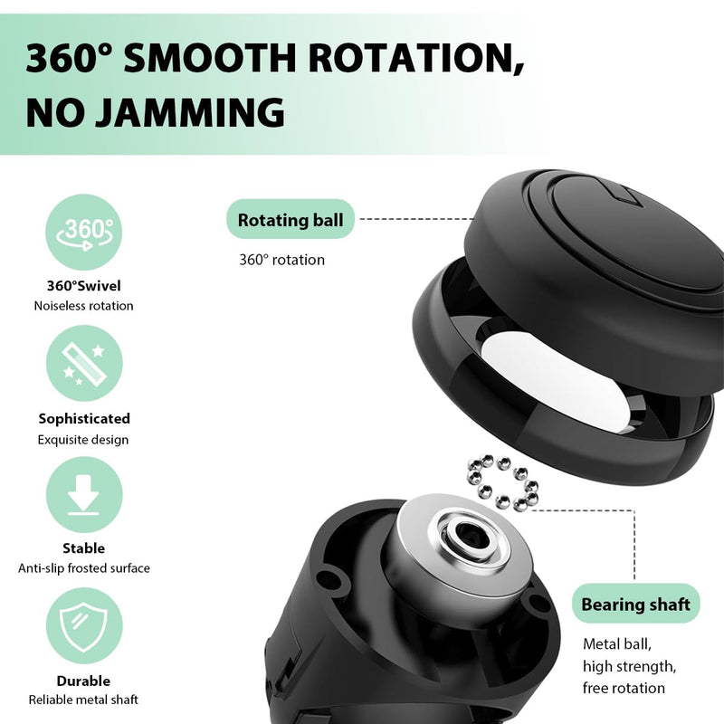 2PCS Steering Wheel Spinner Knobs, 360 Degrees Rotation Vehicle Power Handle Knob with Metal Bearings, Premium Slicone Finish Steering Wheel Spinners Ball for Car Truck SUV