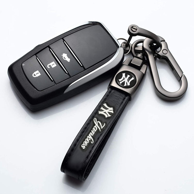 Leather Keychain for Baseball Fans,Car Keyring Replacement Key Fob Holder,Souvenir Gifts for Men Women For Yks