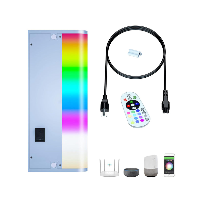 LED Under Cabinet Lighting Hardwired,White and RGB Multi Colored Smart Cabinet Lights with Remote App, Alexa and Google Compatible WiFi Blutooth Wireless Undermount Lamp for Kitchen 12 Inch