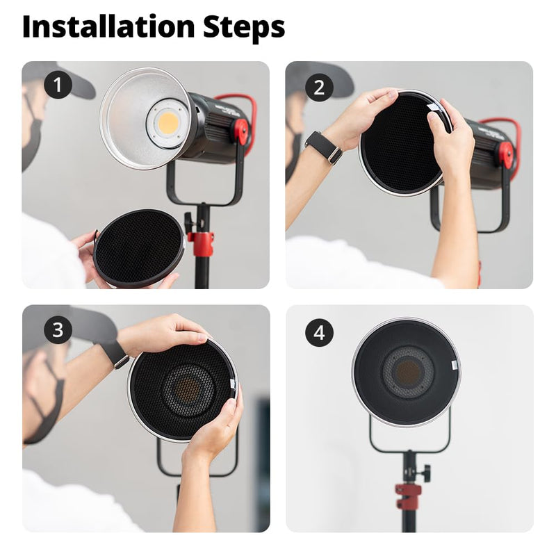 Ambitful HC-06 Honeycomb Kit - 6 pcs 10°/20°/30°/40°/50°60° Standard Reflector Honeycomb (6.69inch/17cm) with Protective Bag Compatible with 7'' Standard Reflector