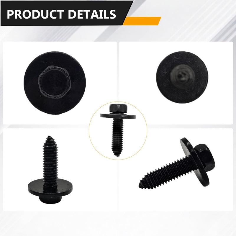 25 PCS Indented Hex Head Sems Body Bolts Hood Hinge to Sheet Metal Bolts 3/8"-16 X 1-1/2" for GM 407217,1564180 Metal Fasteners Automotive Body Screws Fender Bolt. (3/8"-16 X 1-1/2") 3/8"-16 X 1-1/2"