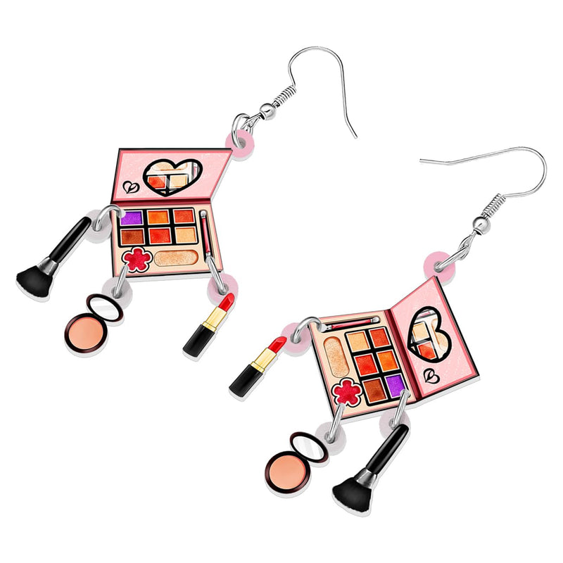 Acrylic Fun Hairdrier Hair Dryer Earrings Comb Scissors Dangle Fashion Jewellery Hairdresser Cosmetology Gifts for Women Pink