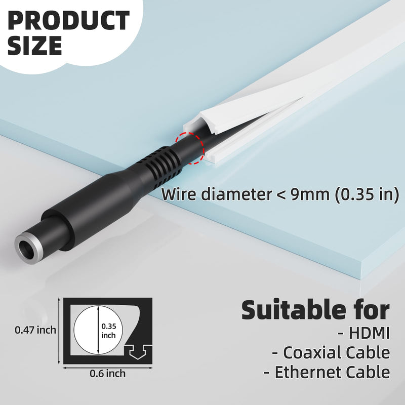 39" Silicone Cord Cover for Wires on Wall, Cord Hider for Wall Mounted TV | Flexible, Fits 1 Cord Up to 0.35" Diameter, Self Adhesive Cable Hider, Hides Wall Wires, Safer for Kids & Pets, White 39 inch
