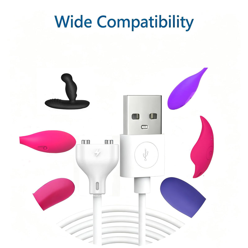 2.62 FT Magnetic USB Charger Cable For Massager Toys (6mm/0.24inch) | 80cm/2.62FT, Compatible with 2 Pin rechargeable toys(6mm/0.24 inch)
