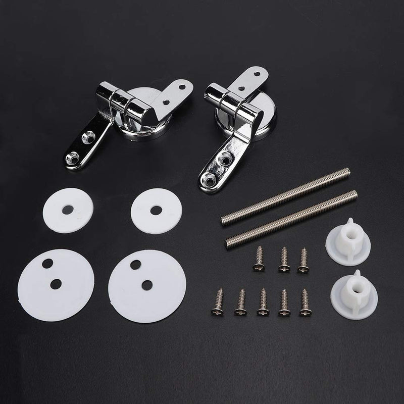 Toilet Seat Hinges, Durable Zinc Alloy Replacement Hinge Kit with Adjustable Bolts and Nuts for Standard Toilets Universal Fit Bathroom Hardware