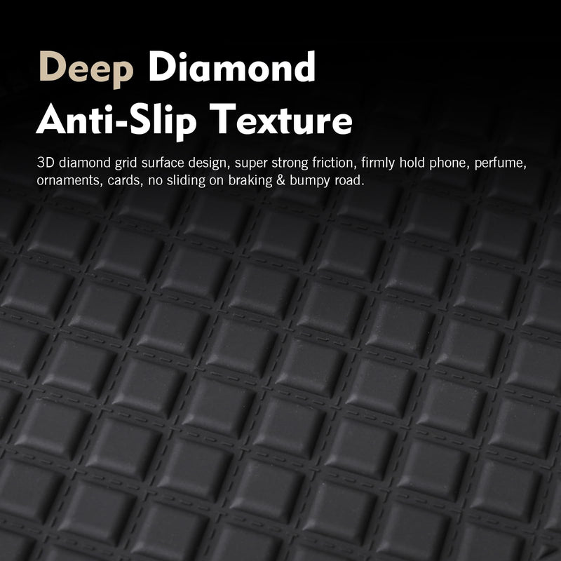 WZP Car Dashboard Anti-Slip Pad, 11.4 x 6 inch Bling Crystal Sticky Mat, Universal Non-Slip Dashboard Grip Pad for Phones Sunglasses Keys Electronic Devices and More Use (Black)