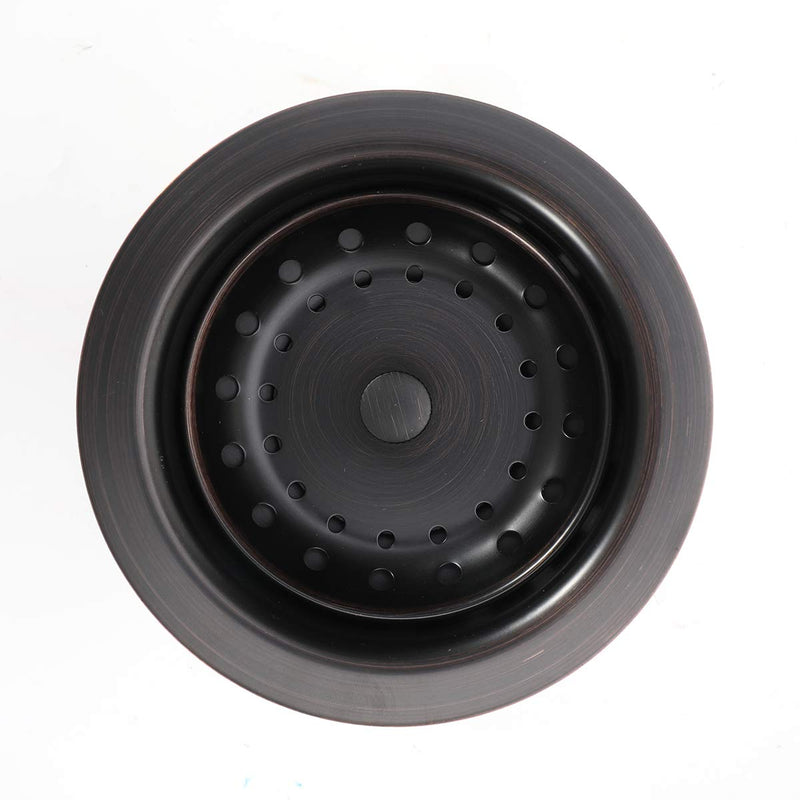 KONE 3-1/2 Inch Kitchen Sink Drain ORB Assembly with Strainer Basket/Stopper, All Stainless Steel Durable and Rustproof Oil Rubbed Bronze