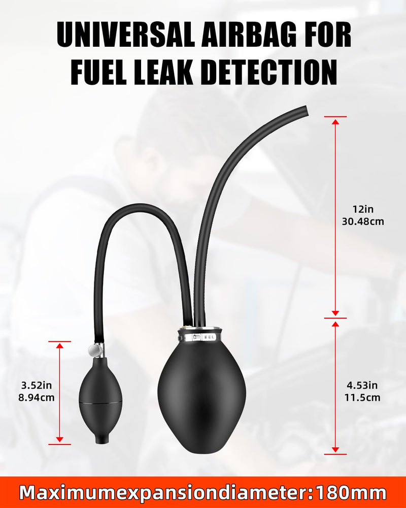 Inflatable Air Bladder for Smoke Machine Automotive, Universal Easy Intake Adapter for 12V Vehicle Pipes Fuel Leakage Detector Diagnositc Tester