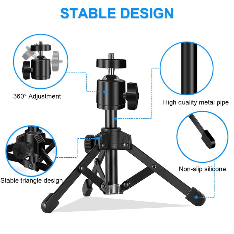 Mini Projector Stand, Table Top Mini Projector Tripod Stand with Tilt Angle Adjustable Small Tripod for Projector Mini, Cameras, DSLR, Smartphones