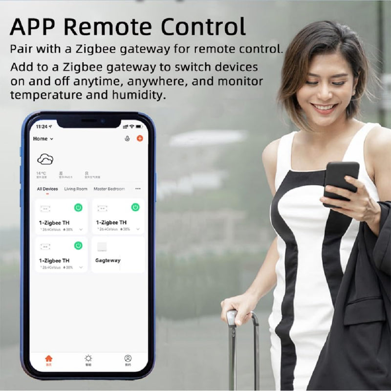 Zigbee Temperature Sensor Controller with Waterproof Probe,Tuya app Remote 16A Smart Switch(tuya zigbee hub Needed)