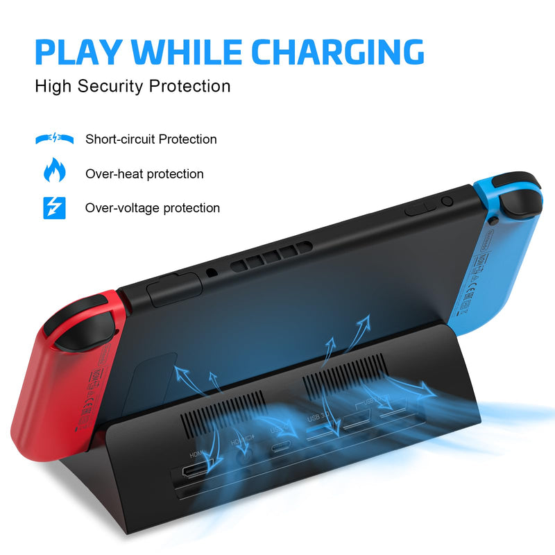 KEKUCULL TV Docking Station for Switch,Docking Station with 4K 1080P HD and USB 3.0 Port,Replacement for Official Switch Dock(Not for Switch2 and Not Included Cable)