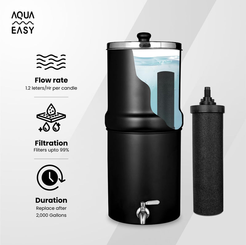 AquaEasy BB9 Activated Carbon Water Filter Candle (Pack of 2) Replacement Gravity Water Filter Candle Compatible With Gravity Filter System (Pack of 2)