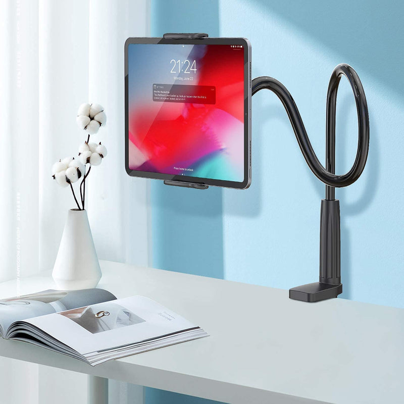 WixGear Tablet Holder Mount, Gooseneck Tablet Stand, Tablet Holder for Table Top, Holder for Bed Couch Stand, Compatible with iPads, Samsung Galaxy Tablets, Amazon Fire HD and More