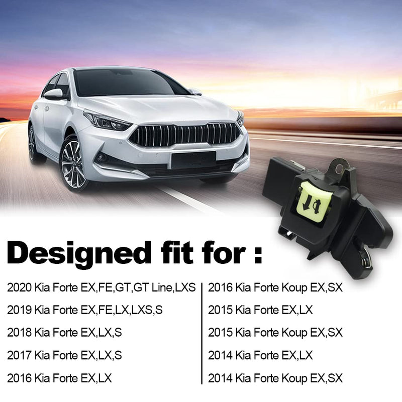 Trunk Latch Lock Actuator, Replacement for Kia Forte 2014-2020 with 1.6 1.8 2.0 Liter L4 Engine, Replaces OE: 81230-A7030 (Rear Tailgate Door Latch Lock Actuator Motor)