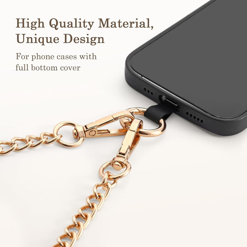 Phone Metal Chain with Pouch – Stylish Phone Lanyard Crossbody with Wallet for Women, Hands-Free Carrying and Adjustable Crossbody Chain Strap (Silver) Silver