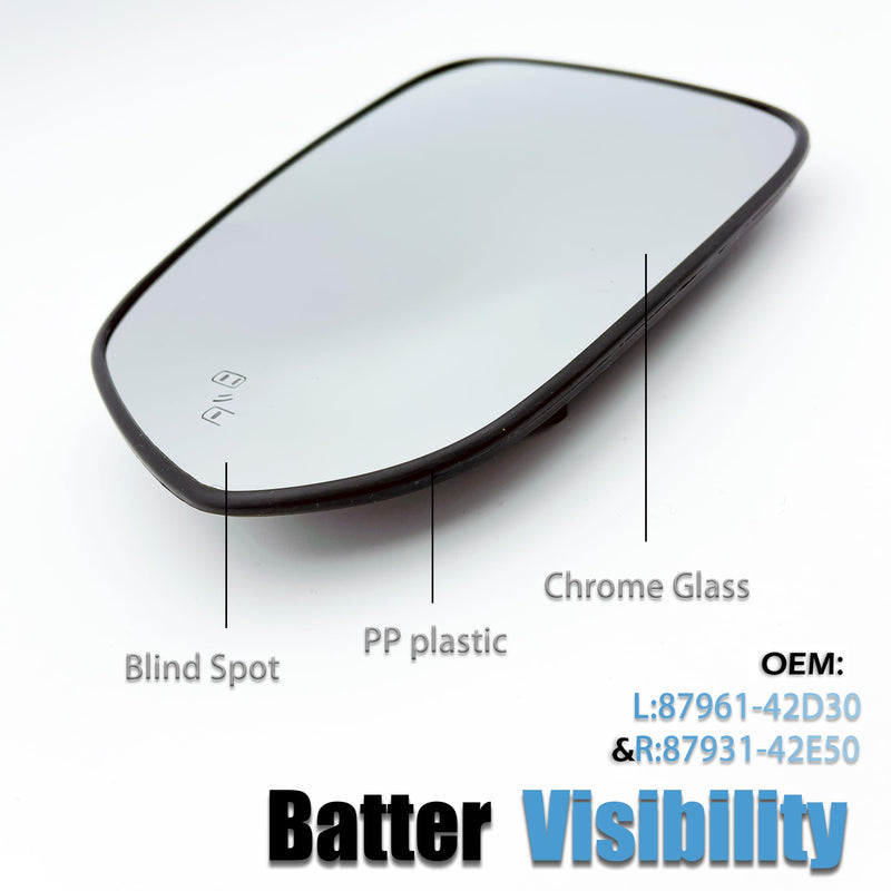 For Toyota RAV4 Left Driver Side Mirror Glass Replacement 2013 2014 2015 2016 2017 2018, For tacoma 2016-2021 Accessories With Power Heated&Blind Spot,Truck Mirrors