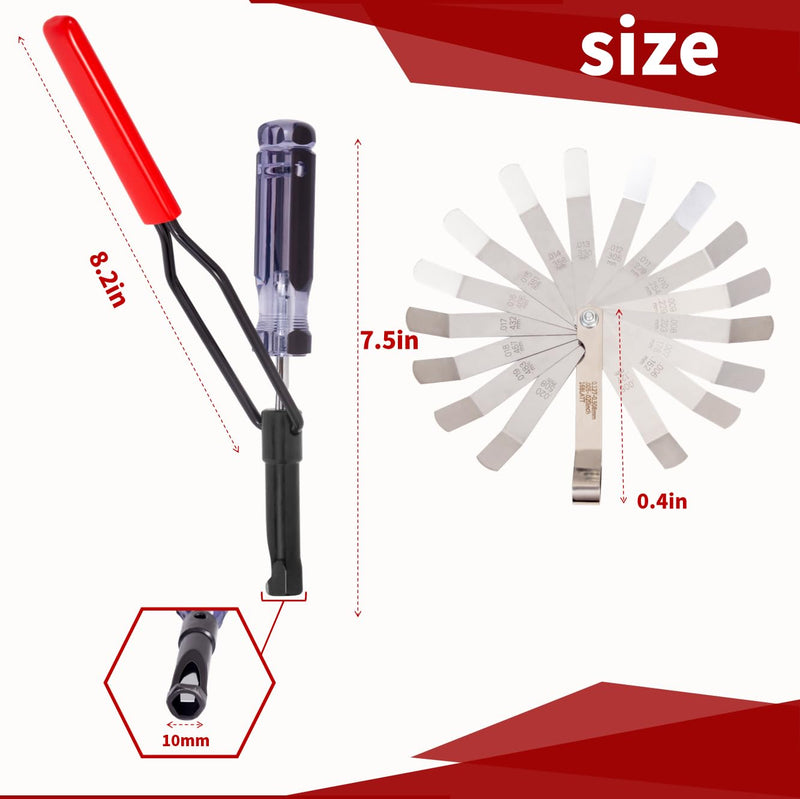 Valve Adjustment Tool for 10mm Jam Nut,with Angled Feeler Gauge, Slotted Valve Adjusting Stud,Valve Lash Adjustment Tool for Honda,Toyota,Nissan and Other Japanese Car Engines