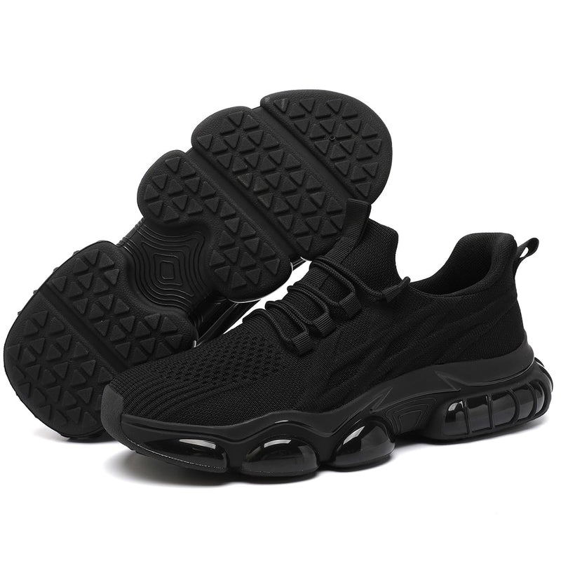Men's Running Shoes Walking Sneakers Breathable Non Slip Fashion Casual Sport Shoe with Air Cushion Sole Gym Training for All-Day Comfort 10 All_black