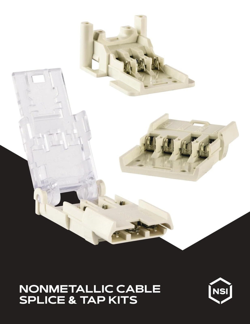 NSI Non-Metallic Cable Splice, 12-14 AWG Wire Range, for 3 Conductor Cable with Ground (Nms-3)
