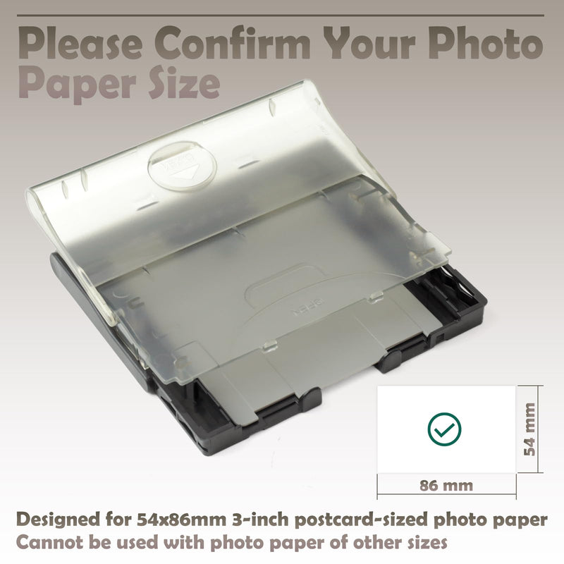 3Inch Paper Tray Compatible with Canon Selphy CP1500 CP1300 CP1200 CP910 CP900 Photo Printer Cassette, Supports 54x86mm Postcard Size Photo Paper Tray Replacement, Smooth Feeding