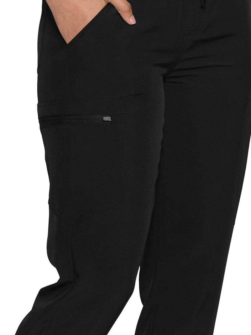 floralhue Scrubs for Women, Women's Medical Scrub Sets, V-Neck Scrubs Top & Cargo Pants with 12 Pockets Small Black