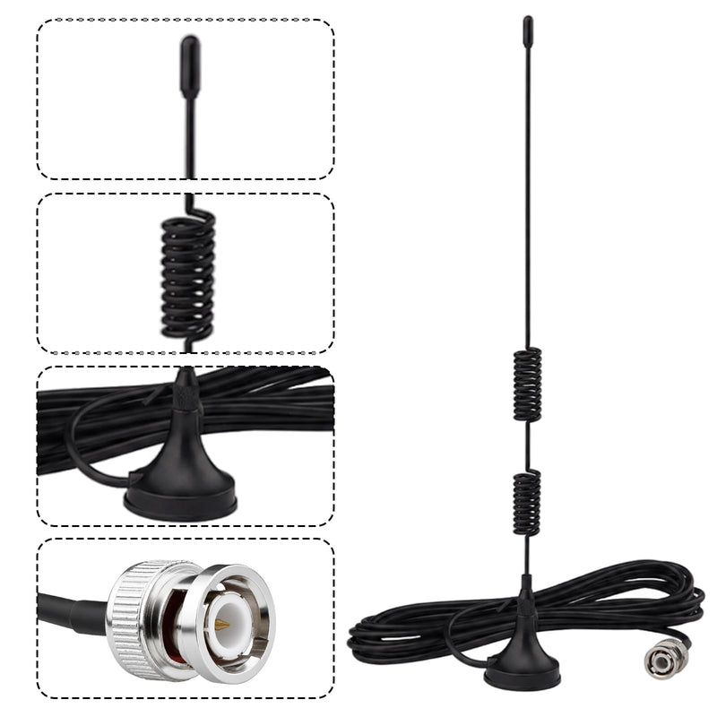 20MHz-1300MHz VHF UHF Ham Amateur Radio Police Scanner Antenna Magnetic Base BNC Male Antenna for Uniden Bearcat BC125AT RTL-SDR Whistler Shack Police Scanner,Kaunosta