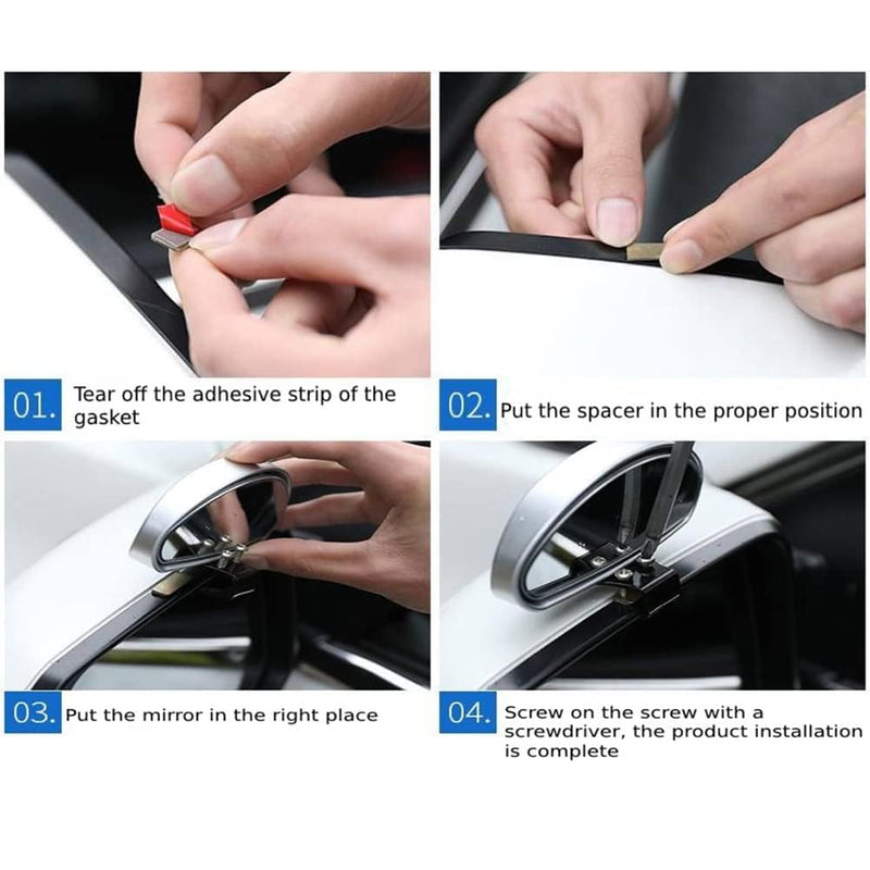Blind Spot Mirror for Car, Rectangle Rear View HD Glass Wide Angle Mirror, Auto Blind Spot Mirror for Car Truck SUV RV Black 2pcs