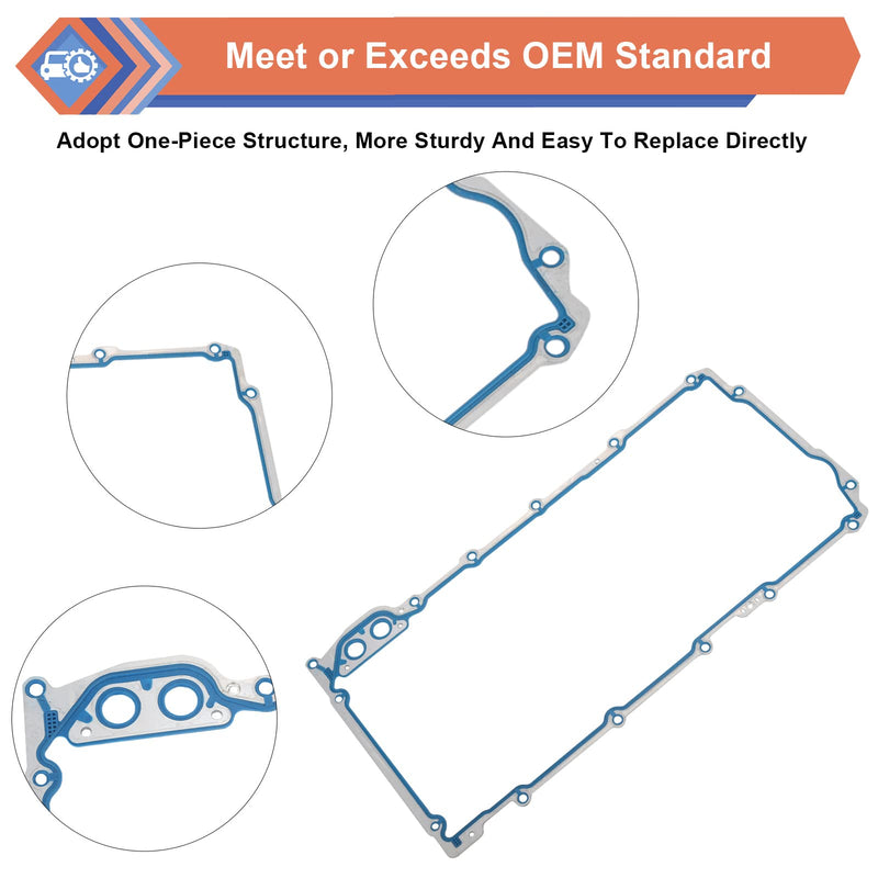 ZONFANT Engine Oil Pan Gasket Set, Compatible with Chevy GMC Cadillac Vehicle 4.8L 5.3L 6.0L 6.2L Silverado Suburban Tahoe Trailblazer Sierra Yukon Escalade, Replace #OS30693R 12612350 OS30693R