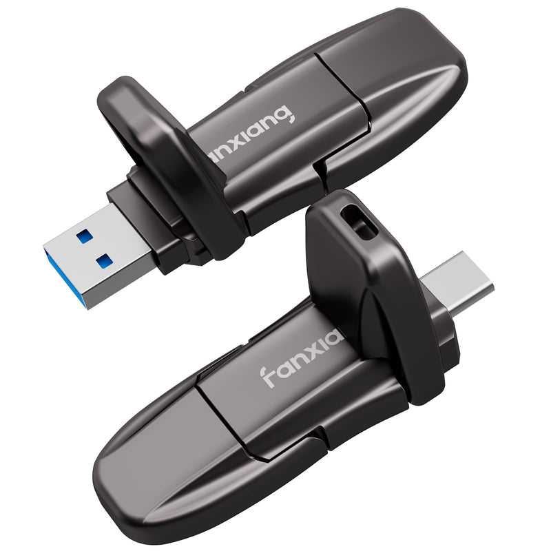 fanxiang Flash Drive 1TB, USB 3.2 Gen2 Up to 1050MB/s, USB Drive, USB A + Type C External Portable SSD for iPhone 15/Pro/Android Phone/Windows/MacPC/Laptops, FF952