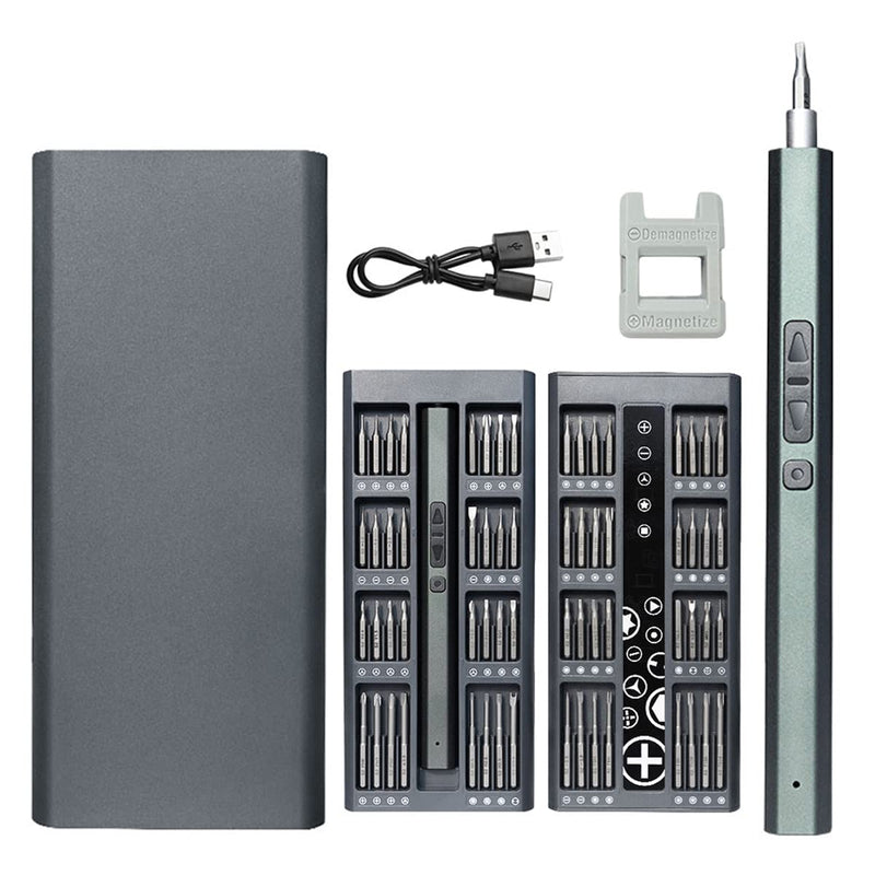 EFAITHFIX Mini Electric Screwdriver, 66 in 1 Precision Screwdriver Set Rechargeable Cordless Precision screwdriver Kit 64 Magnetic Bits Power Portable Repair Tool with LED Light for Phone Laptop Watch