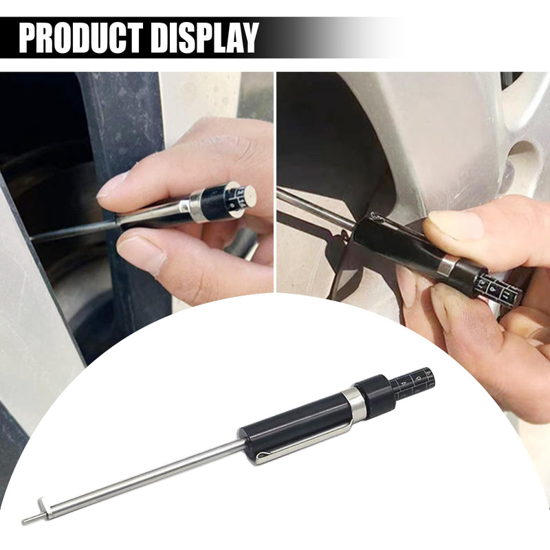 Brake Pad Thickness Gauge Measure Tool, Car Brake Measuring Tool with Scale Brake Shoe Gauge for Internal External, Car Brake Pad Tester Thickness Detection Pen Scale