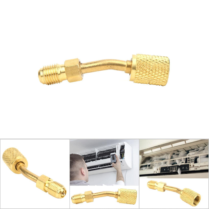 R410A Mini Split System Charging Vacuum Port Adapter, 5/16 Female, 1/4 Male SAE, Brass Converter, for Mini Split System Air Conditioner HVAC