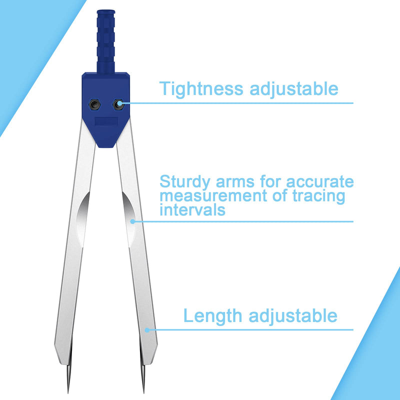 Frienda 2 Pieces EKG Caliper ECG Calipers Measuring Tool with Ruler Electrocardiogram Drafting Divider for Nursing (Black,Blue) Black, Blue
