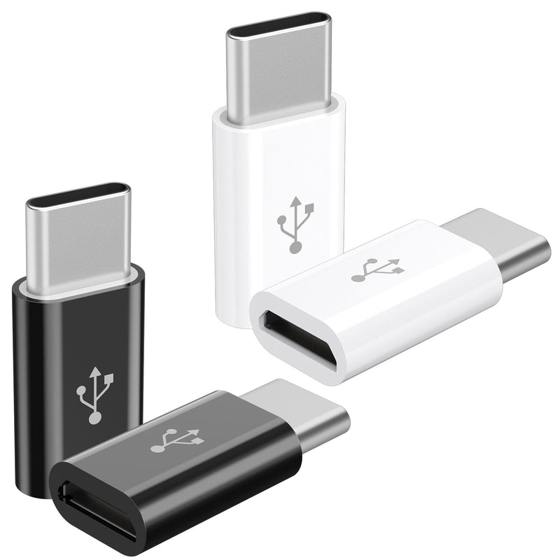 4 Pack Micro USB to USB C Adapter, Micro-USB Female to USB-C Male OTG Adapter Compatible with iPhone 15 16 17,Samsung Galaxy S10 S9 S8 S7, MacBook, LG, Huawei, Type-C Phones, Tablets