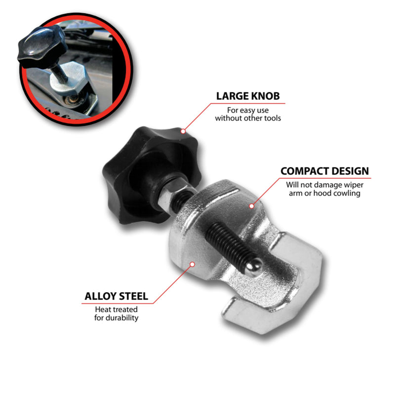 Performance Tool W86555 - Heavy Duty Wiper Arm Puller Tool for Easy Removal without Damage - Heat Treated Alloy Steel for Most Cars and Light Trucks