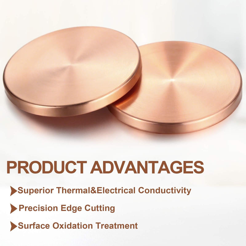 15 Pcs Copper Round Discs 1-1/4" Dia. x 1/8" Thick Solid Blank with Velvet Storage Bag for DIY Crafts Engraving Commemorative Collection 15