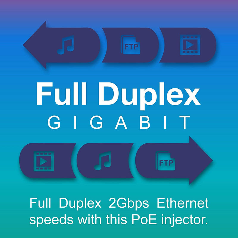 TRENDnet Gigabit Power Over Ethernet Injector, Full Duplex Gigabit Speeds, 1 x Gigabit Ethernet Port, 1 x PoE Gigabit Ethernet Port, Network Devices Up to 100M (328 ft), 15.4W, Black, TPE-113GI Gigabit PoE Injector