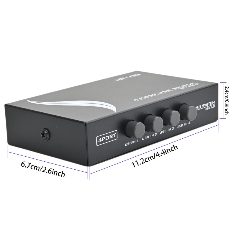 4 Port USB 2.0 Sharing Manual Switch Box Hub 4 PCS Share Switcher 1 USB Device for Printer Scanner Camera Keyboard (4 Port) 4 Port