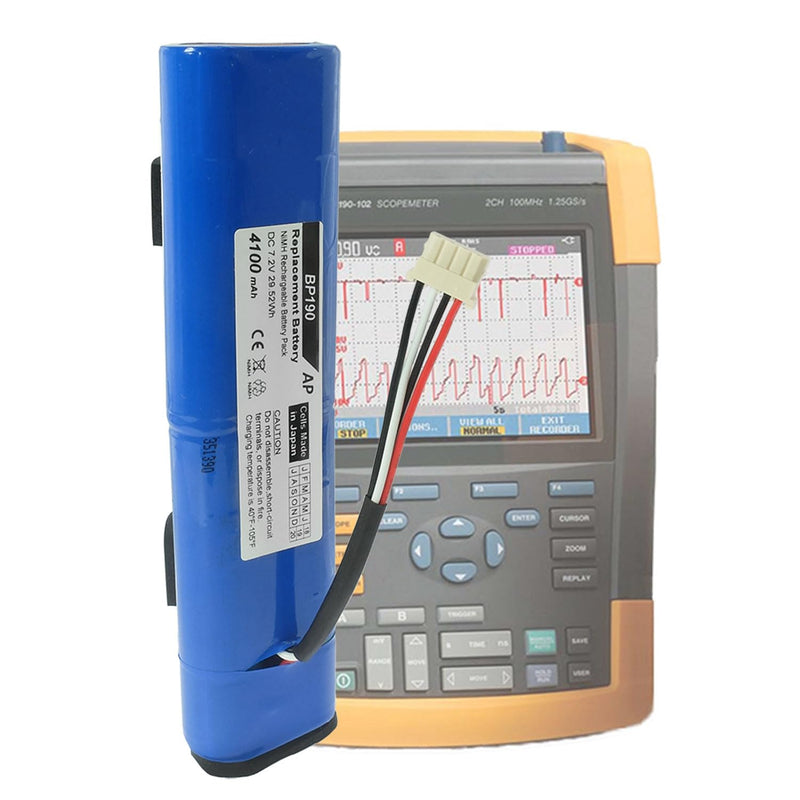 Artisan Power Replacement Battery for Fluke ScopeMeter 190 and 190c Series | 4100 mAh | NiMH | 7.2 Volt | Made in Japan Cells | Replaces Fluke Battery BP190, B11432 and 677390.