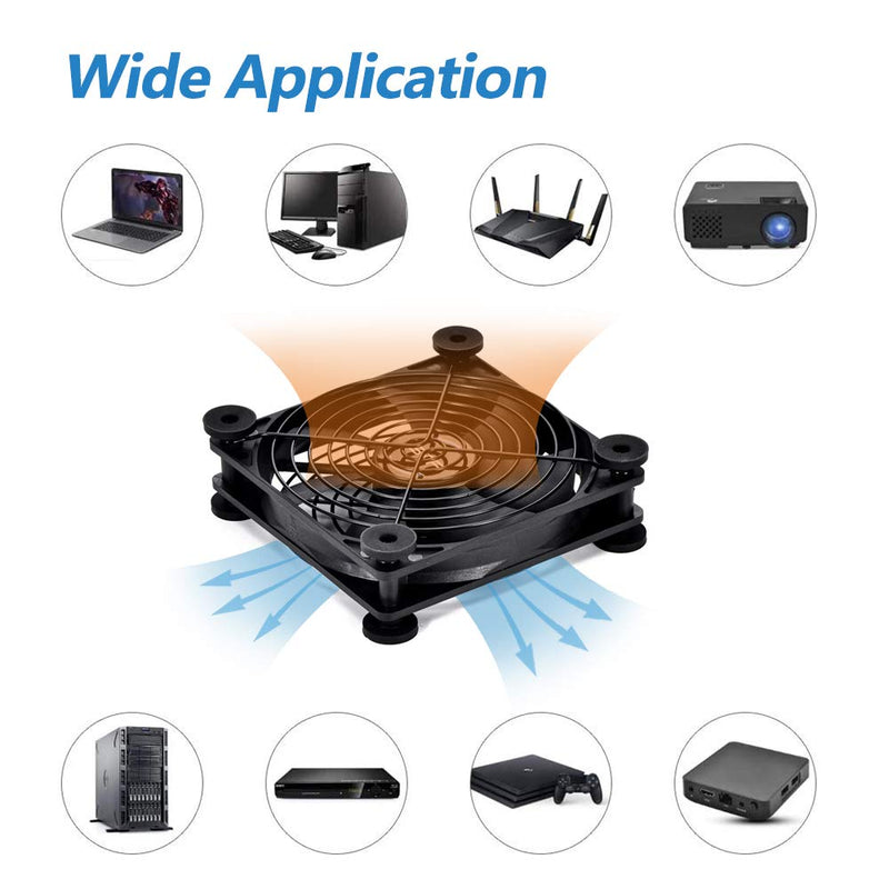 USB Dual 120mm Quiet Fan, 5V USB Portable Cooling Fan for Flat Panel TV Receiver Router DVR Playstation Xbox Computer Cabinet Cooler USB 120MM DUAL FAN