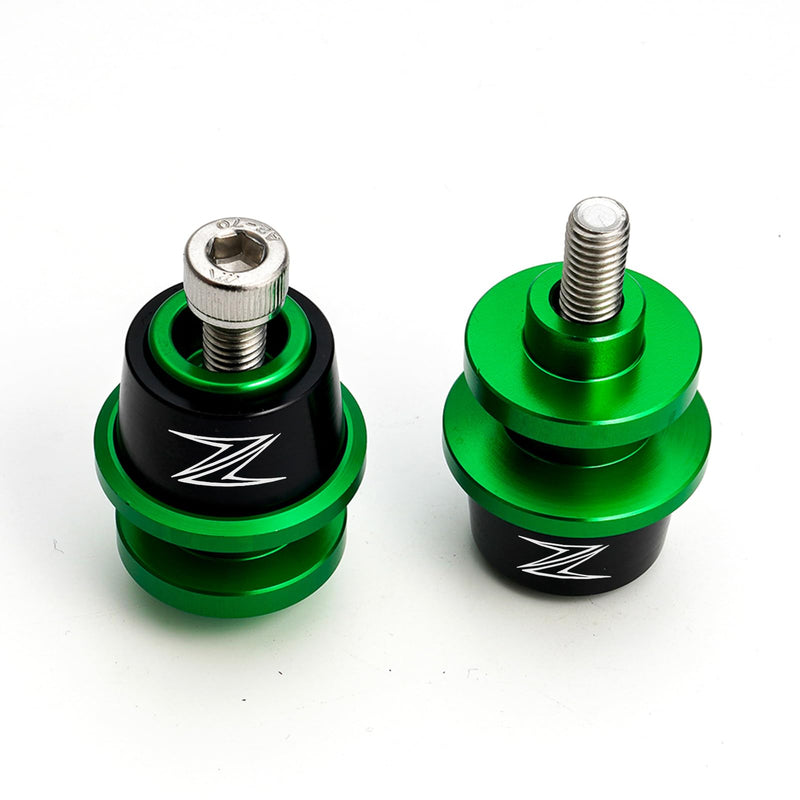 Motorcycle M8 Swing Arm Spools Sliders CNC Swing Arm Stand Screw Swingarm Stand Paddock Compatible for Kawasaki Z900 Z650 Z400 Z500 Z800 Z1000 Z1000SX Z1000R ZX-6R ZX-10R Z 500 900 (Green) Green