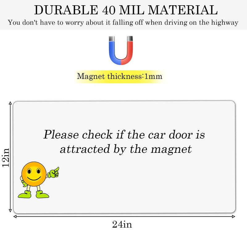 Blank Car Magnets with 40 mils, 2 Pack 24” x 12” Car Magnets and Decals, Rounded Corners Car Door Magnets, Magnet for Car to Advertise Business, Prevent Car Scratches & Dents 24 X 12 inch 2 pack