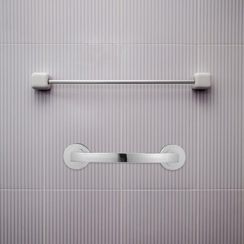 Bathroom Grab Bar 3 Pack Suction Safety Handrails for Seniors Tub and Shower Non-Slip Bathtub Handles for Bathroom Stability and Support Silverx3pcs