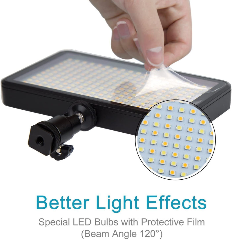 W228 LED Video Light 6000k Dimmable Ultra Bright Panel Digital Camera/Camcorder Light, LED Light (No Battery)