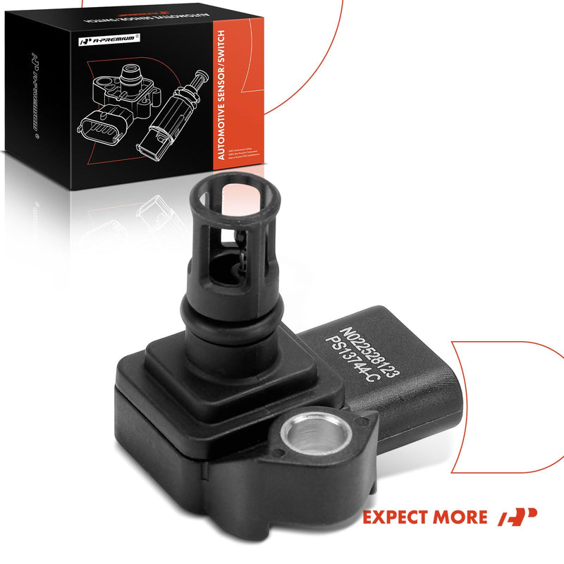 A-Premium Pressure MAP Sensor [4 Pins] Compatible with Chevrolet Malibu 2016-2017 1.5L & Buick Encore 2016 1.4L, Encore 2017-2019, Cascada 2016 1.4L, Cascada 2018-2019 1.6L & Cadillac CT6 2016-2017