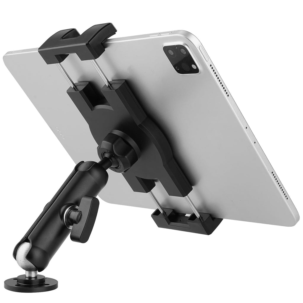 iTODOS Stainless Steel Heavy Duty Drill Base Tablet Mount for 4"-12.9" iPad Pro/Mini/Galaxy Tab,Tablet Holder for Truck,Commercial Vehicles,Dashboard,Boat and Wall,Large Tablet Case Friendly