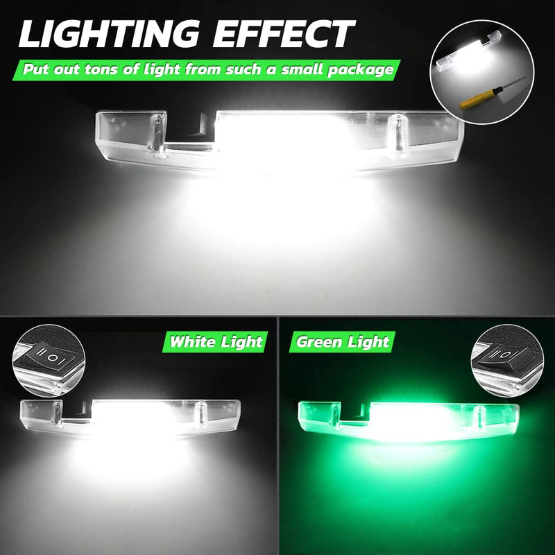 UTV Interior Dome Light, Lumimotor Universal Roll Bar Mount LED Light for UTV ATV Polaris RZR Can-Am Ranger Pioneer Talon Yamaha Kawasaki Off Road - White/Green Green